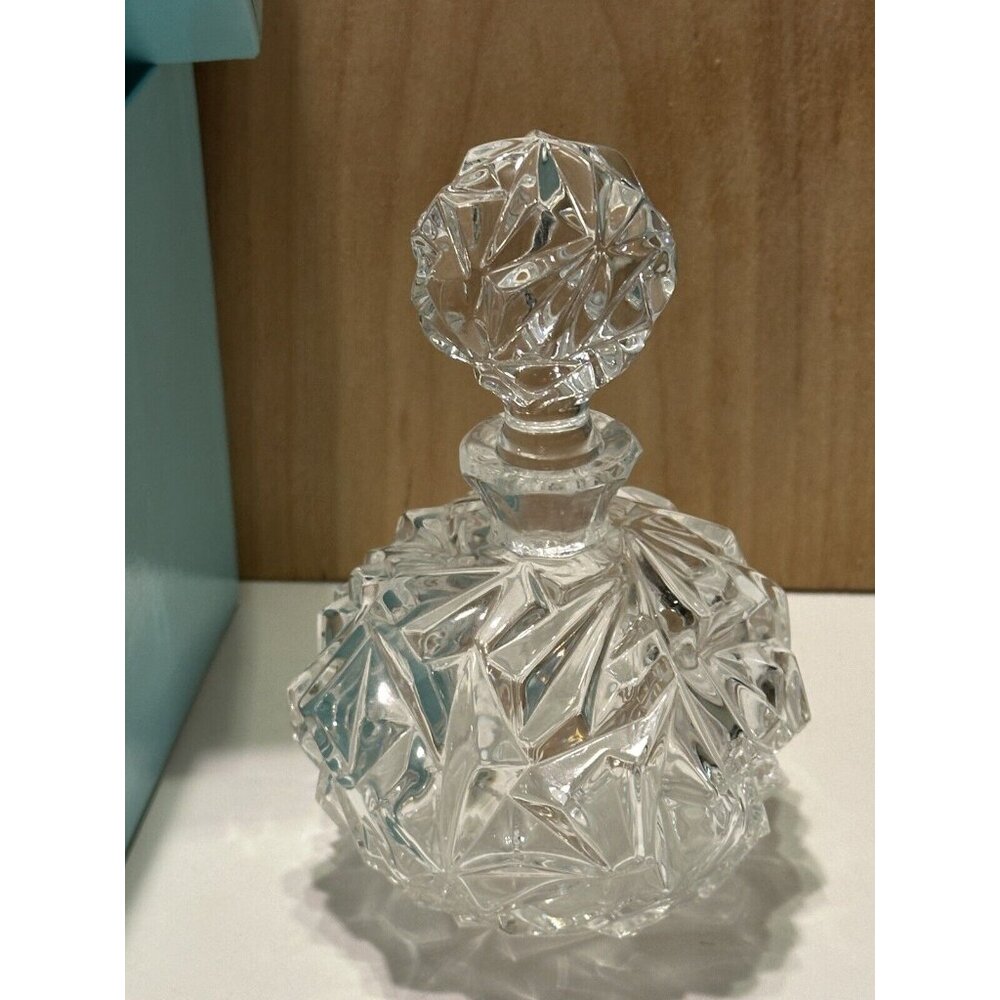 Tiffany & Co. Rock Cut Crystal Perfume Bottle Empty With Box - Picture 3 of 10